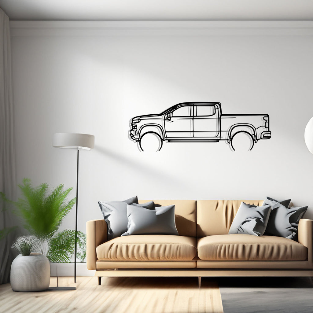 Silverado 1500 2019 Detailed Car Silhouette Wall Art