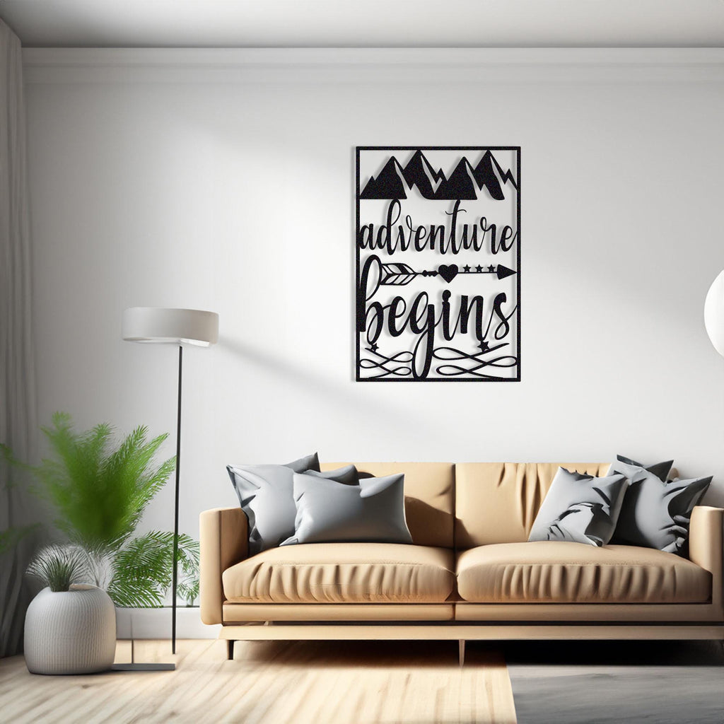 Adventure Awaits Metal Wall Decor, Adventure Frame Metal Wall Decor, indoor Outdoor Decor