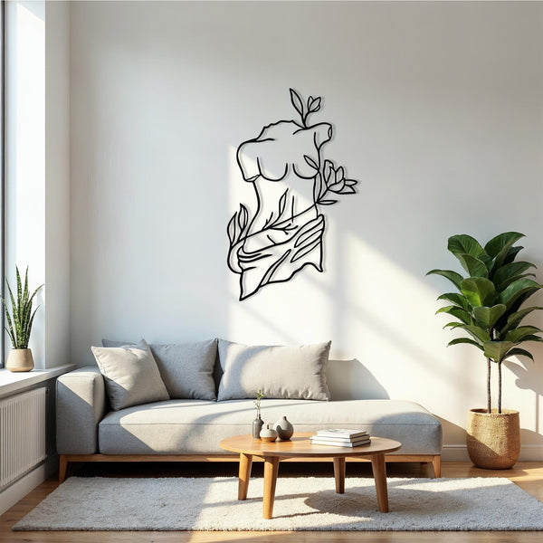 Lineart Woman Metal Wall Decor, Line Art Metal Wall Decor, indoor Outdoor Decor