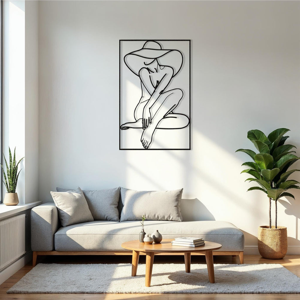 Lineart Woman Metal Wall Decor, Line Art Metal Wall Decor, indoor Outdoor Decor