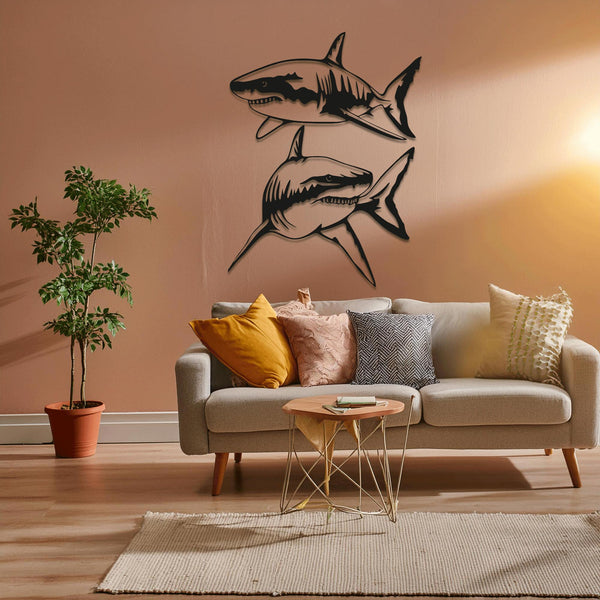 Metal Shark Room Decor, Shark Nautical Wall Decor, Outdoor Large Metal Wall Art, Pool Wall Decor, Beach House Wall Decor, Tropical Wall Art