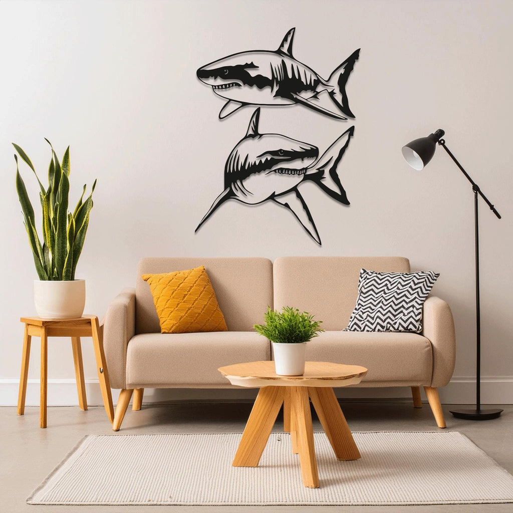 shark metal wall art