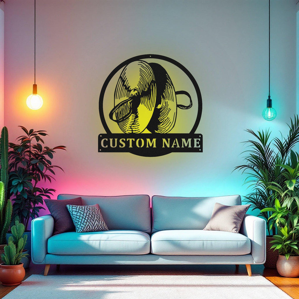 Custom Cymbal Musical Instrument Metal Wall Art With Led Light, Personalized Cymbal Teacher Name Sign Decoration For Room, Cymbal Home Decor