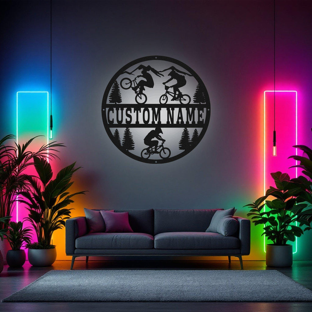 Custom BMX Medal Holder Light, Personalized Bicycle Motocross Player Name Medal Hanger, Bicycle Motocross Medal Display Awards Sign