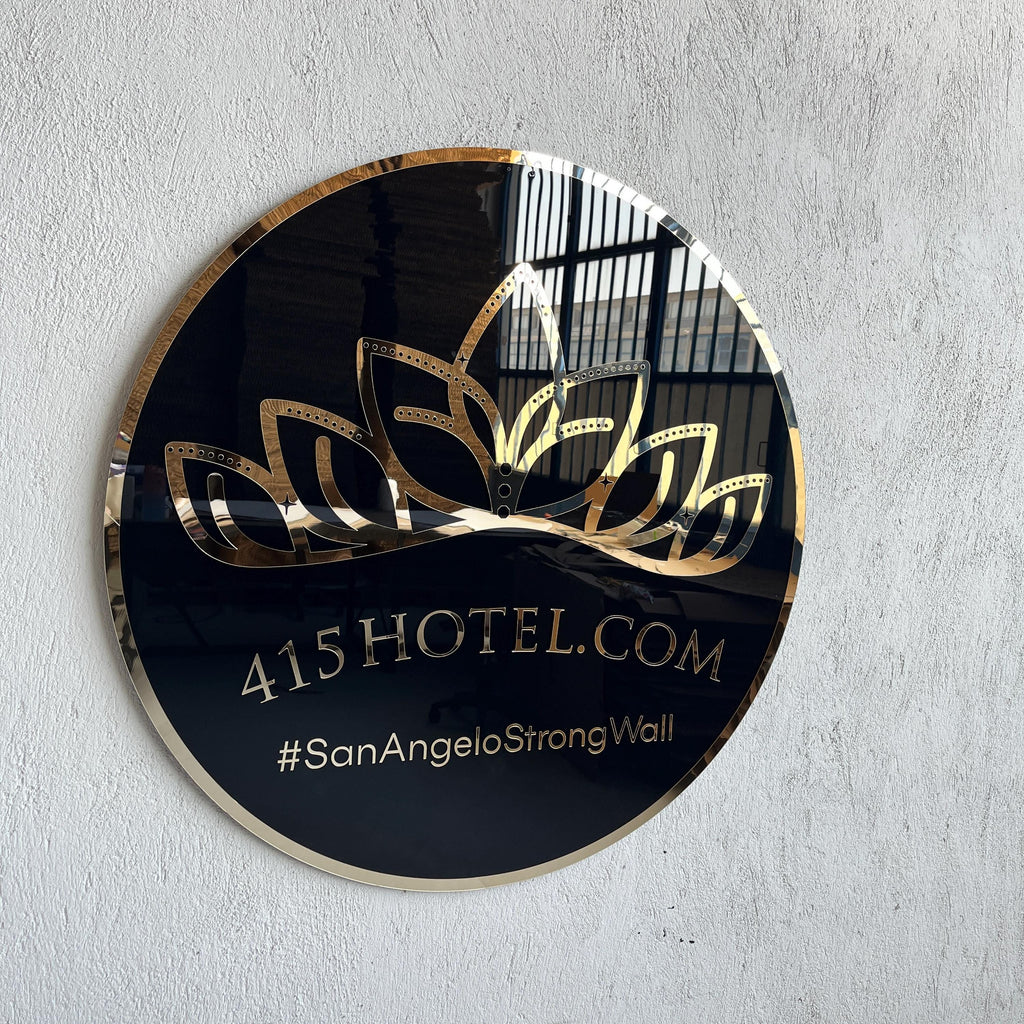 Business Round Mirror Logo Sign, Custom 3D Acrylic Sign, Modern Office Wall Decor, Personalized Company Logo, Reception Desk Sign