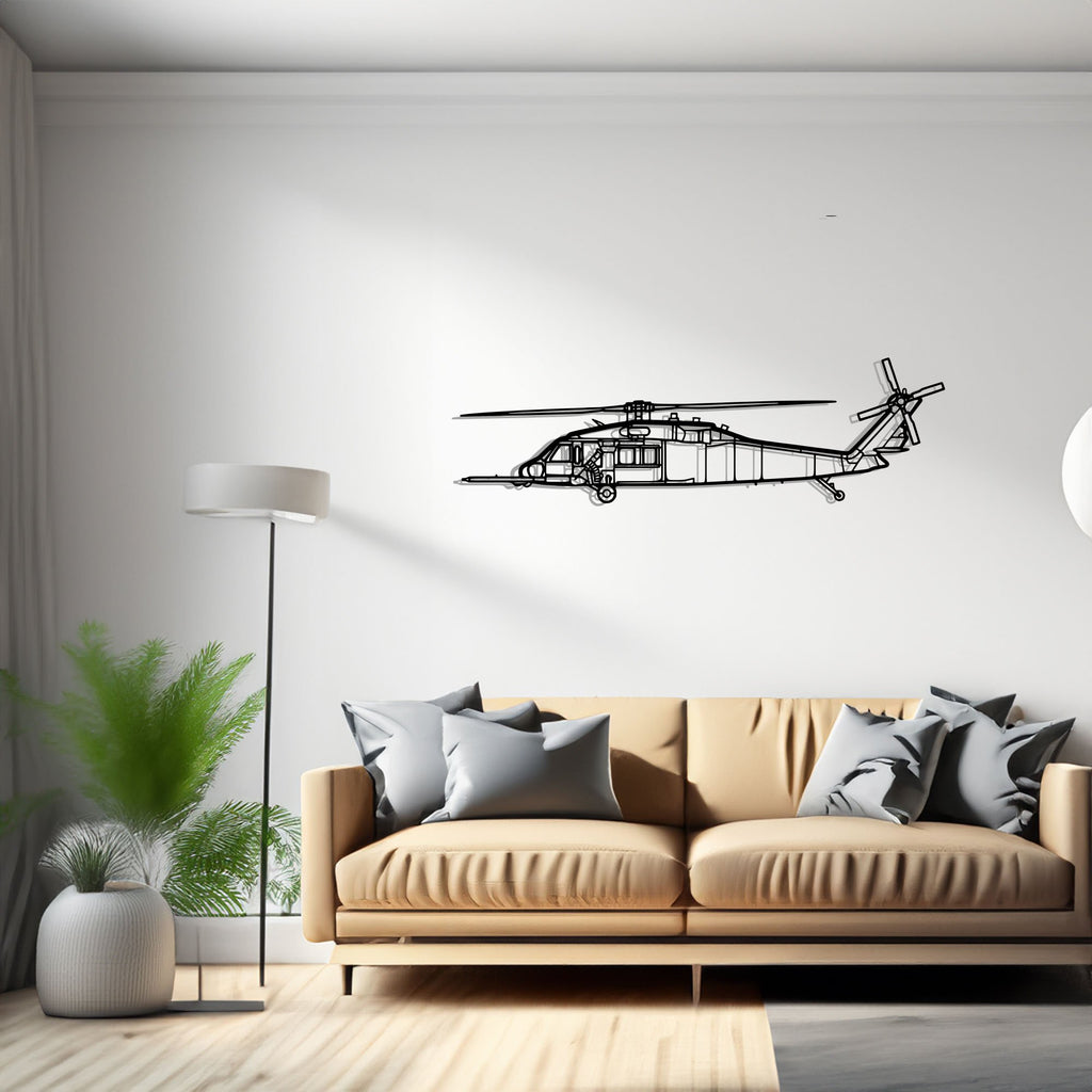 HH-60 Pave Hawk Airplane Silhouette Metal Wall Art Decor