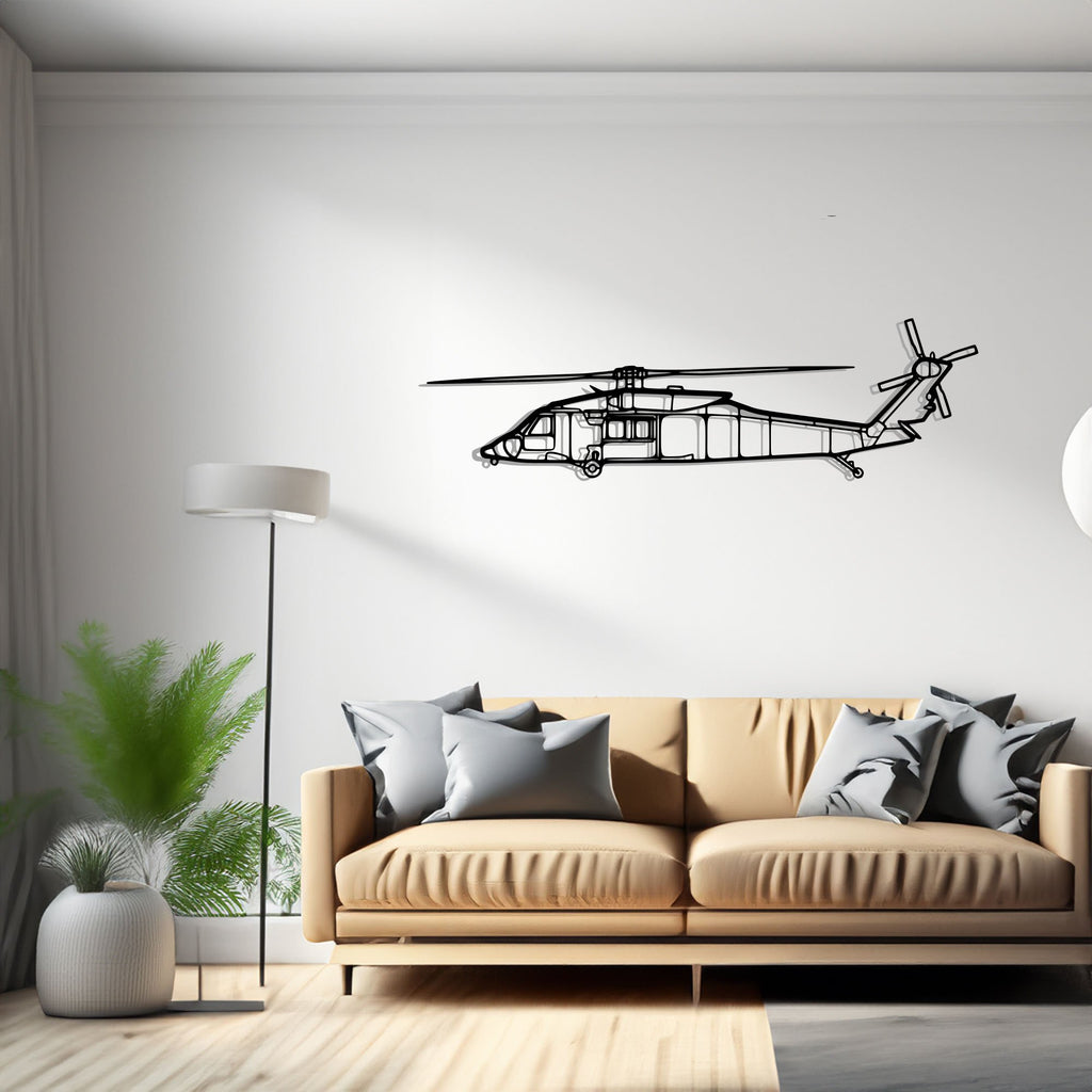 HH-60M Airplane Silhouette Metal Wall Art Decor