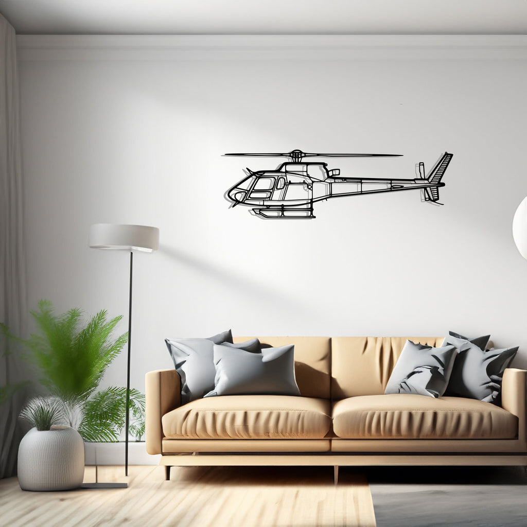 AS 350 B3 Airplane Silhouette Metal Wall Art Decor