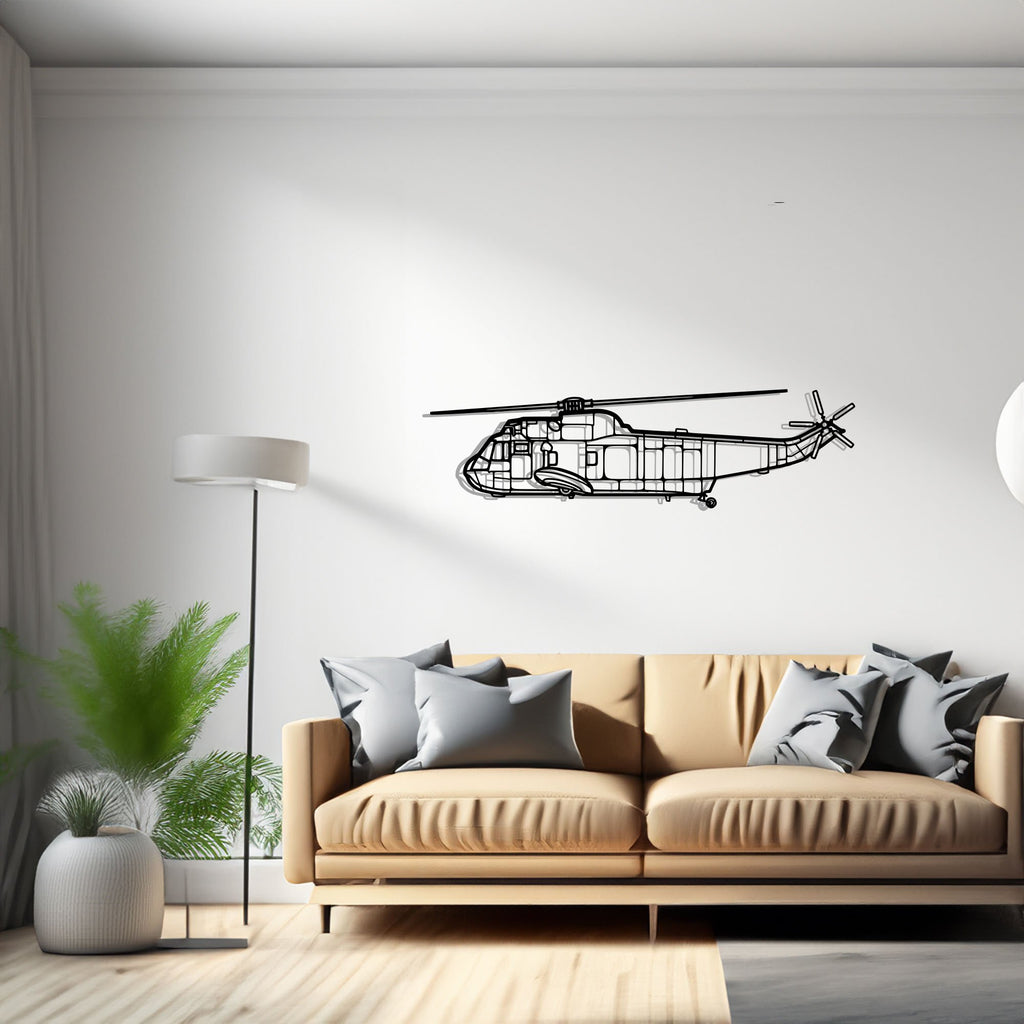 SH-3 Sea King Airplane Silhouette Metal Wall Art Decor