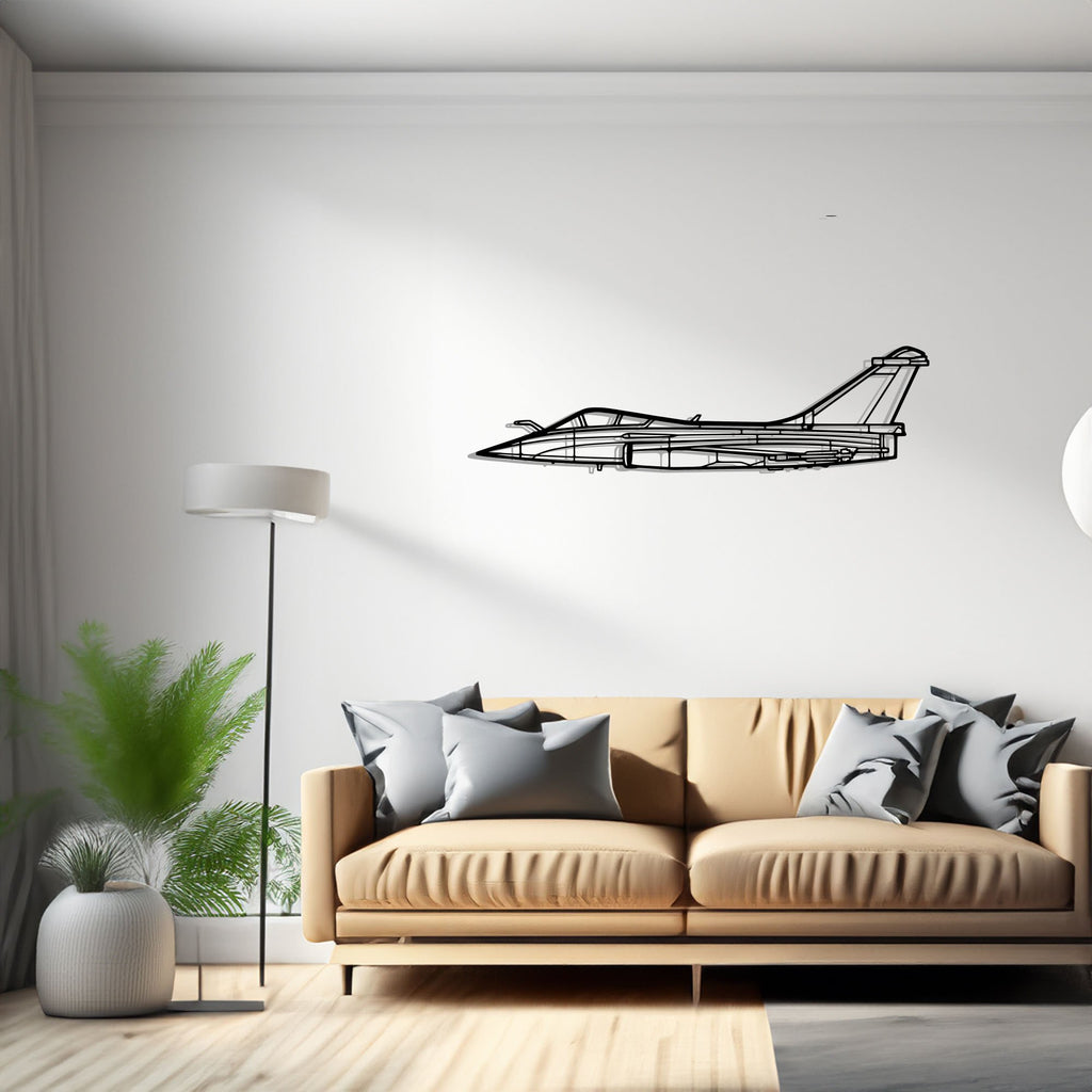 Rafale C Airplane Silhouette Metal Wall Art Decor