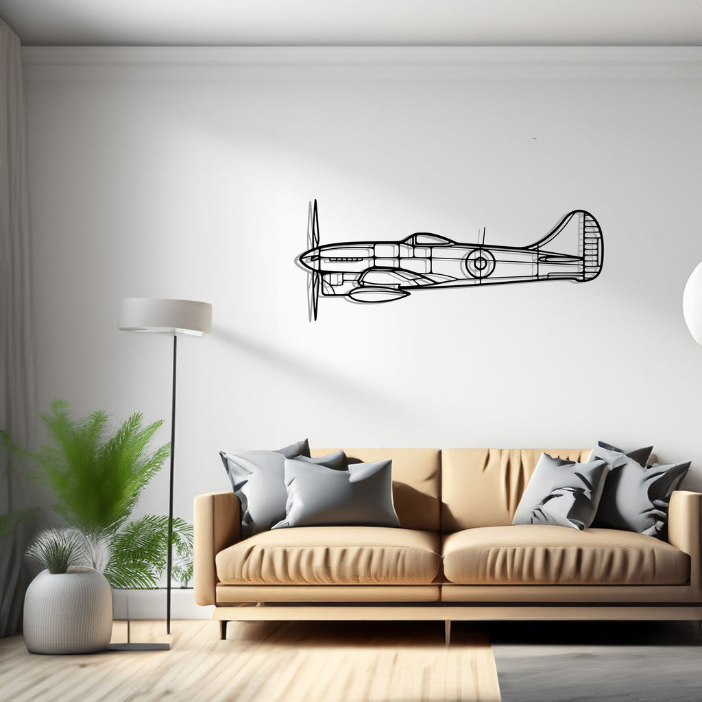 Tempest Mk V Airplane Silhouette Metal Wall Art Decor