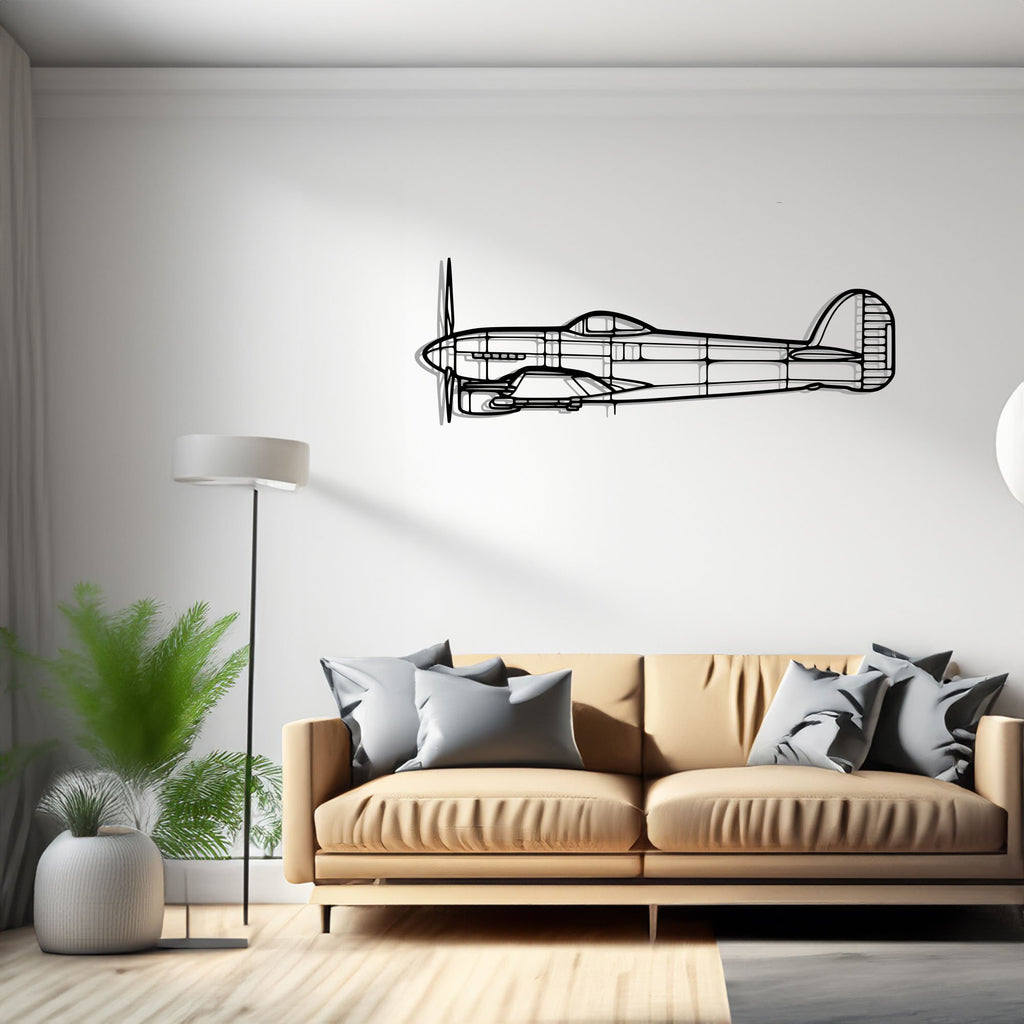 Typhoon Airplane Silhouette Metal Wall Art Decor