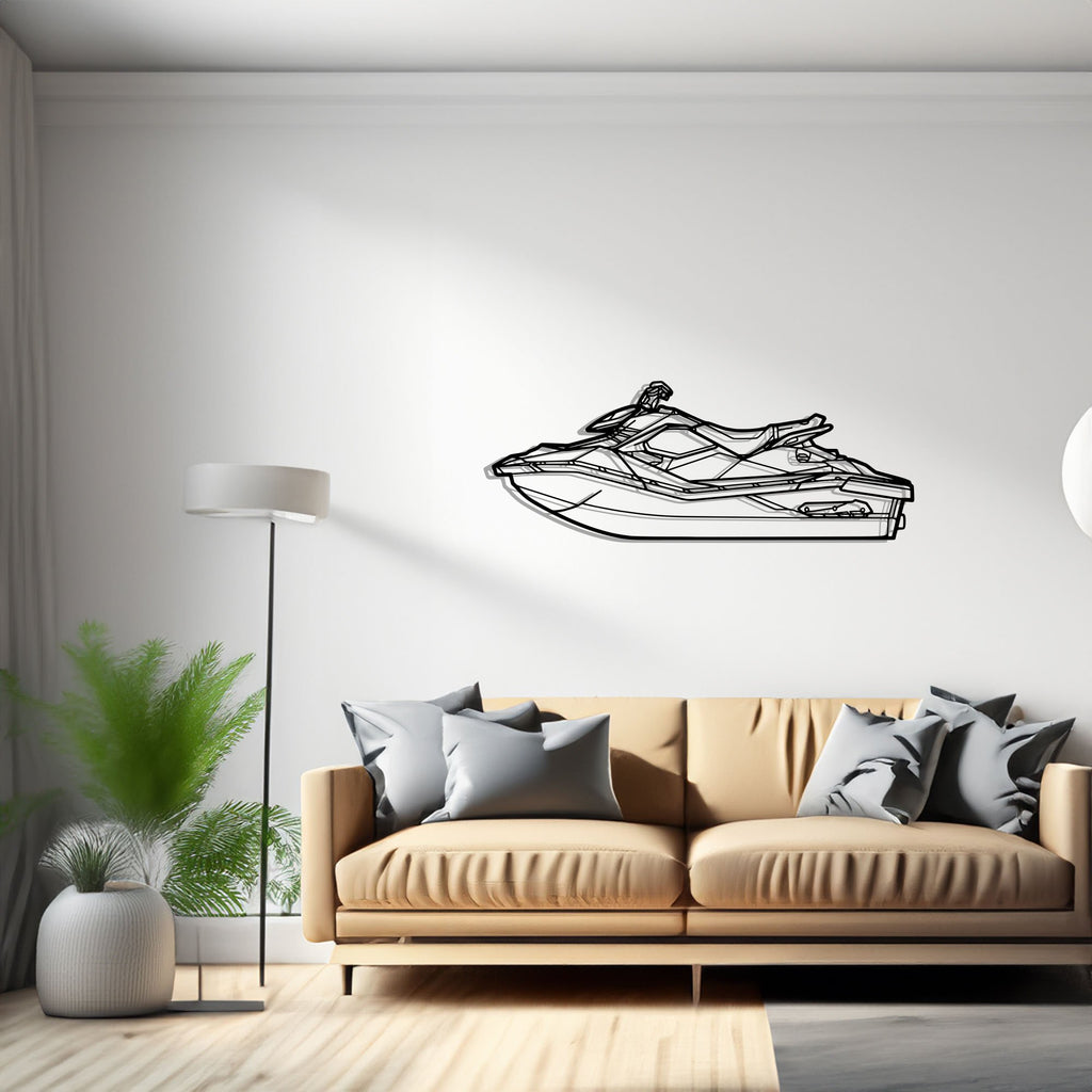 Spark 2up Sailboat, Yacht, Speedboat, Silhouette Metal Wall Art