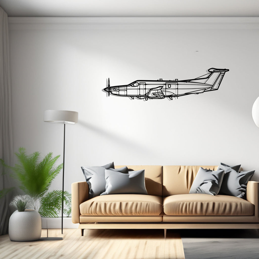 U-28A Draco Airplane Silhouette Metal Wall Art Decor