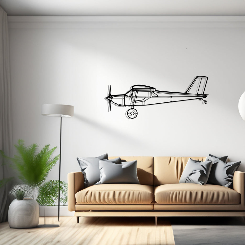 S-21 Outbound Airplane Silhouette Metal Wall Art Decor