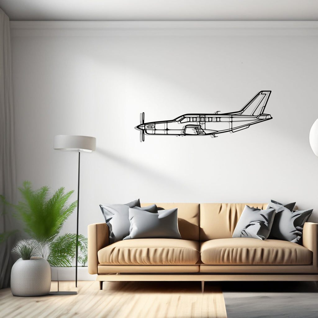 TBM 700B Airplane Silhouette Metal Wall Art Decor