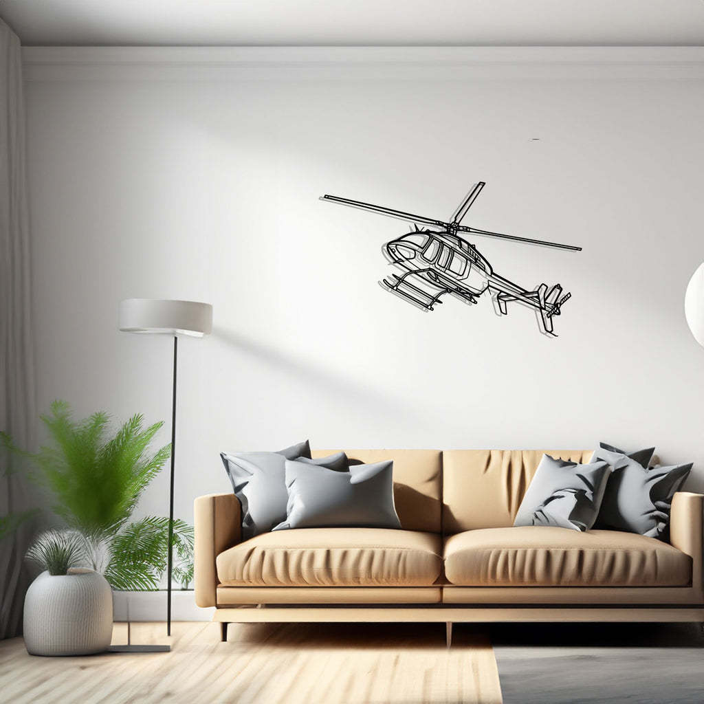 407GX Angle Airplane Silhouette Metal Wall Art Decor