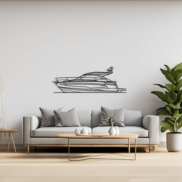 Leader 33 Sailboat, Yacht, Speedboat, Silhouette Metal Wall Art