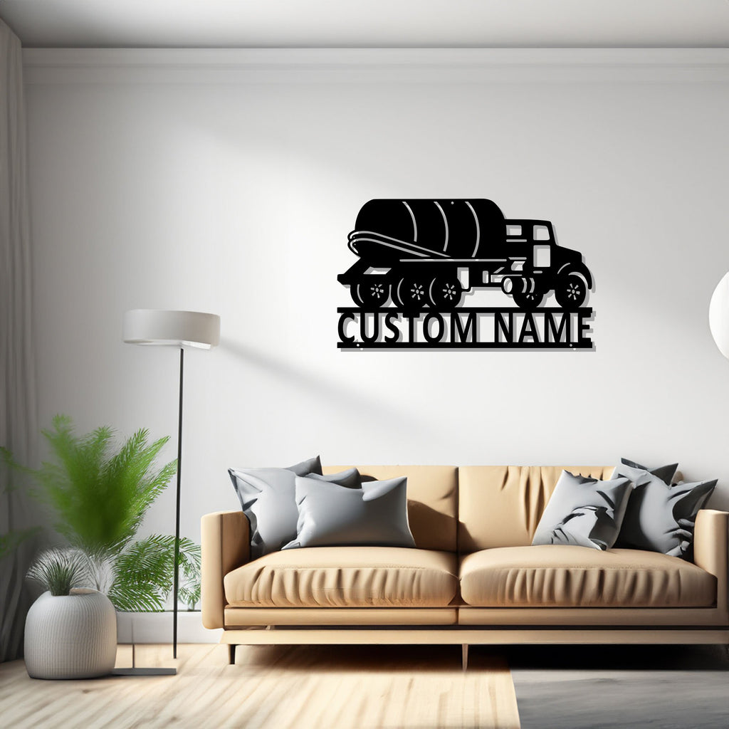 Custom Septic Truck Metal Wall Art, Personalized Septic Trucker Name Sign Decoration For Room, Septic Truck Metal Decor - 1493741862