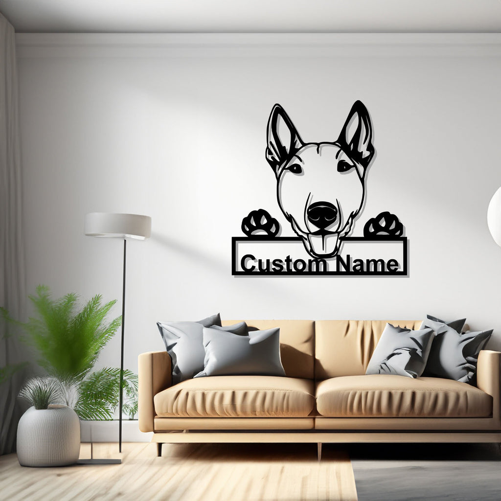 Personalized Bull Terrier Metal Sign, Bull Terrier Metal Wall Art, Dog Metal Sign, Dog Lover Gift, Custom Dog, Bull Terrier