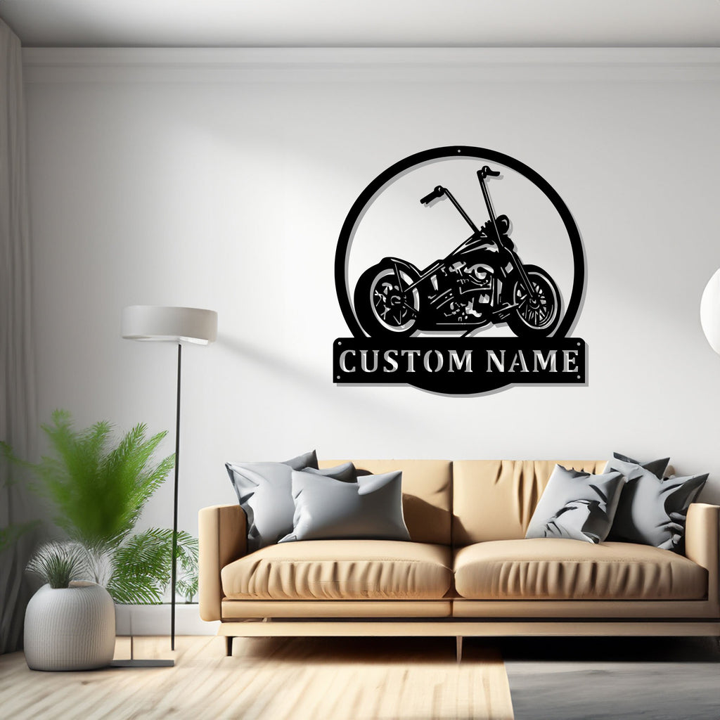 Custom Motorcycle Metal Wall Art, Personalized Biker Name Sign Decoration For Room, Motorcycle Home Decor, Custom Motorcycle, Biker Gift