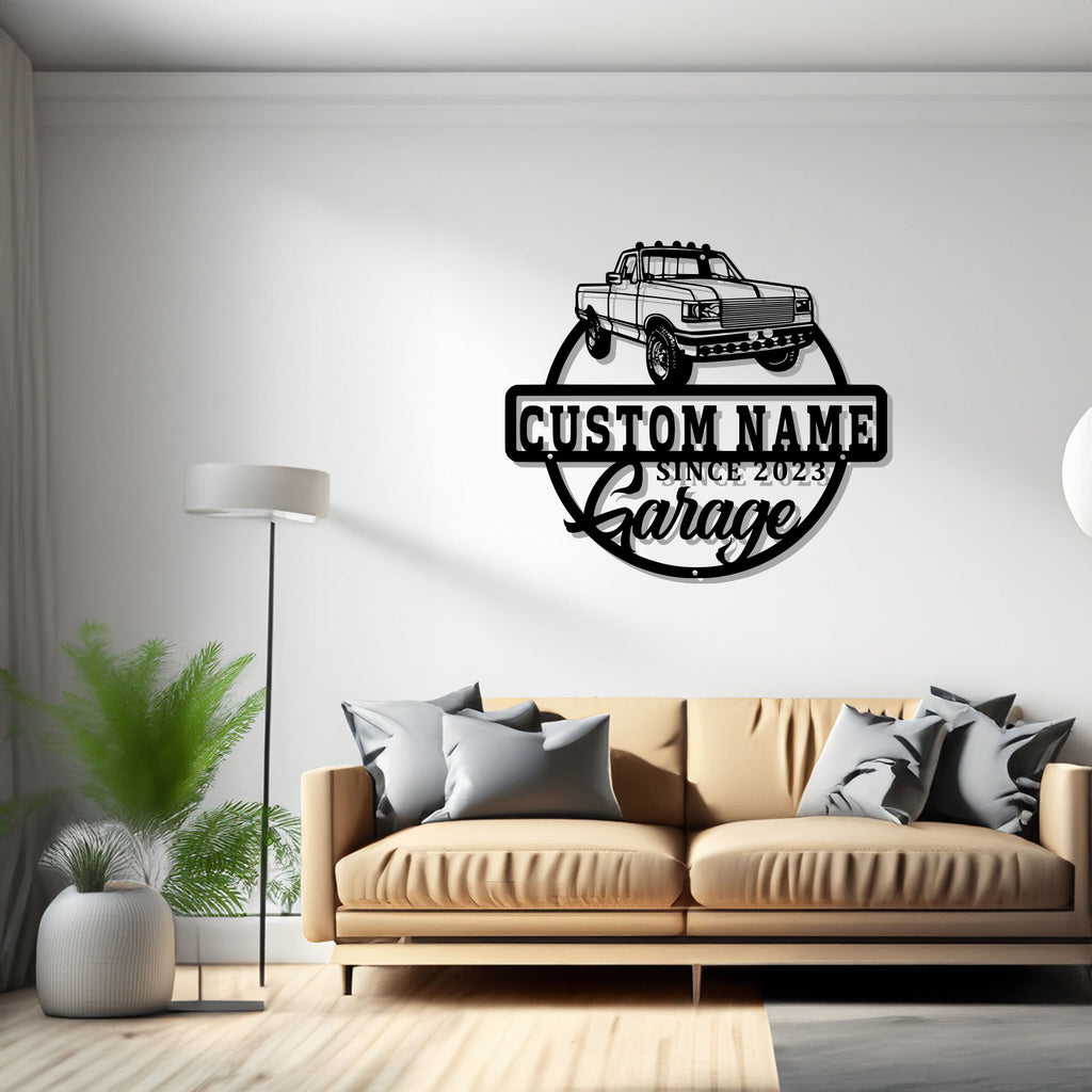 Personalized Car Garage Name Metal Sign, Custom Garage Name Laser Cut Metal Wall Art Plaque Man Cave Home Decor Dad&#39;s Gift - 1580288827