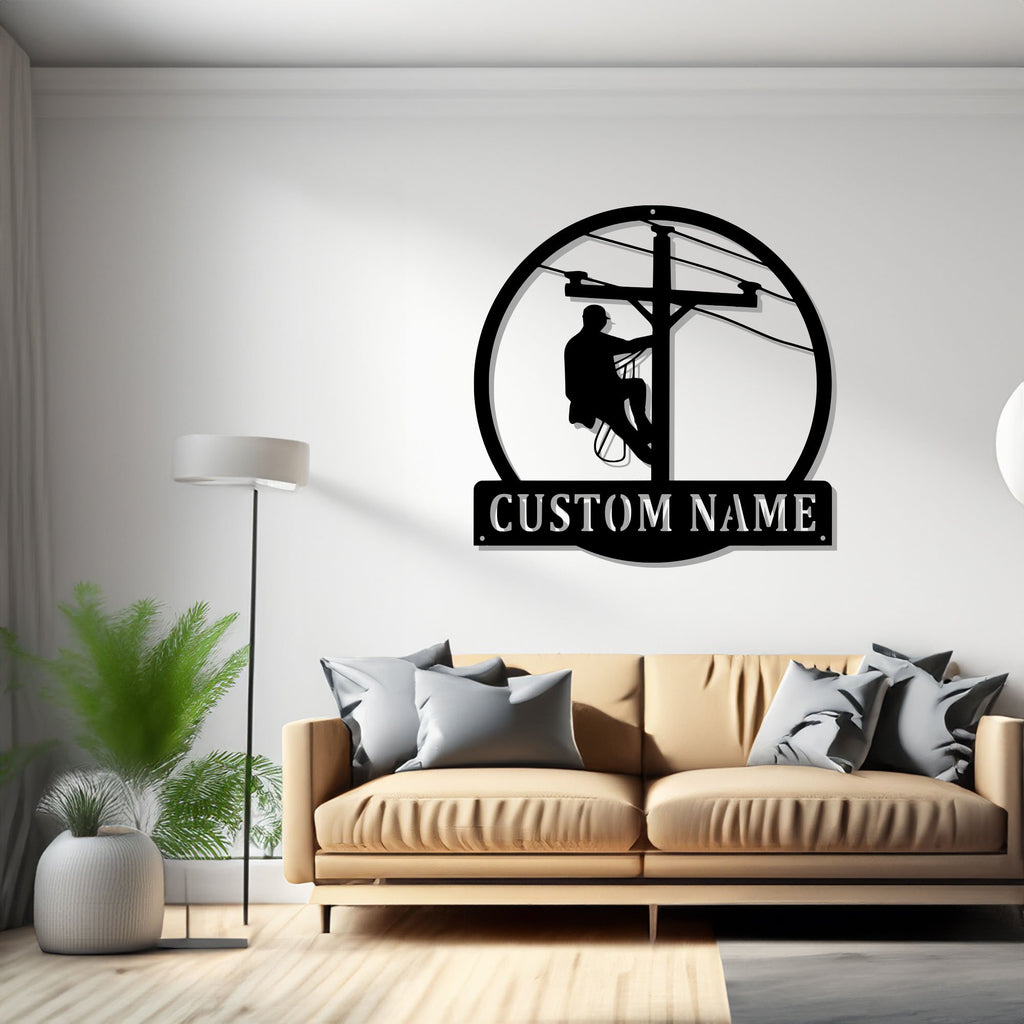 Custom Lineman Metal Sign, Personalized Lineman Name Sign Decoration For Room, Lineman Metal, Lineman Name Sign - 1776847277