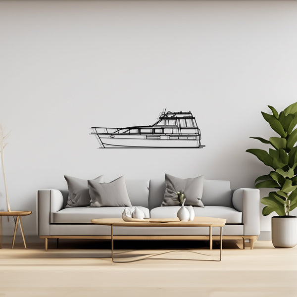 42 Sailboat, Yacht, Speedboat, Silhouette Metal Wall Art