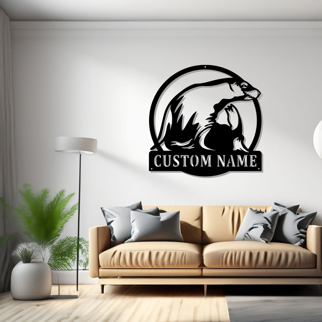 Custom Seal Metal Wall Art, Personalized Seal Name Sign Decoration For Room, Seal Metal Decor, Custom Seal, Seal Animals