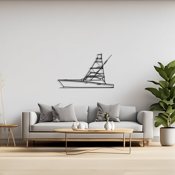 Sportfish 46 Sailboat, Yacht, Speedboat, Silhouette Metal Wall Art