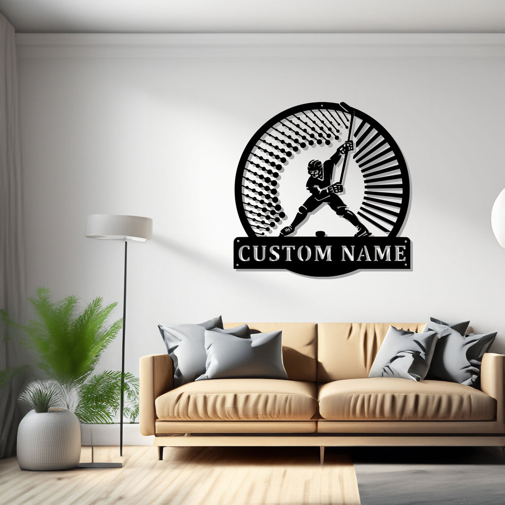 Custom Hockey Metal Wall Art, Personalized Hockey Player Name Sign Decoration For Room, Hockey Home Decor,Custom Hockey, Hockey Metal Decor