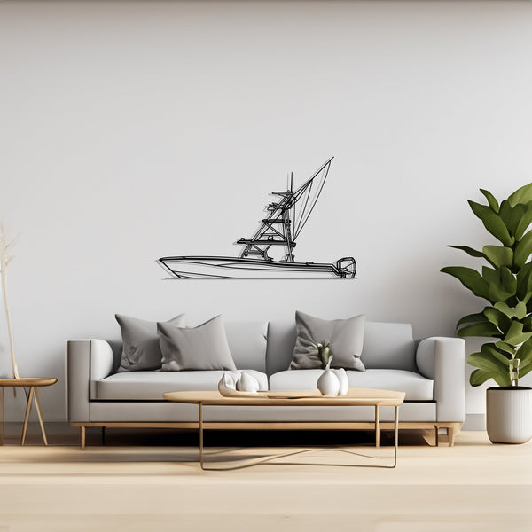 42 350S Sailboat, Yacht, Speedboat, Silhouette Metal Wall Art