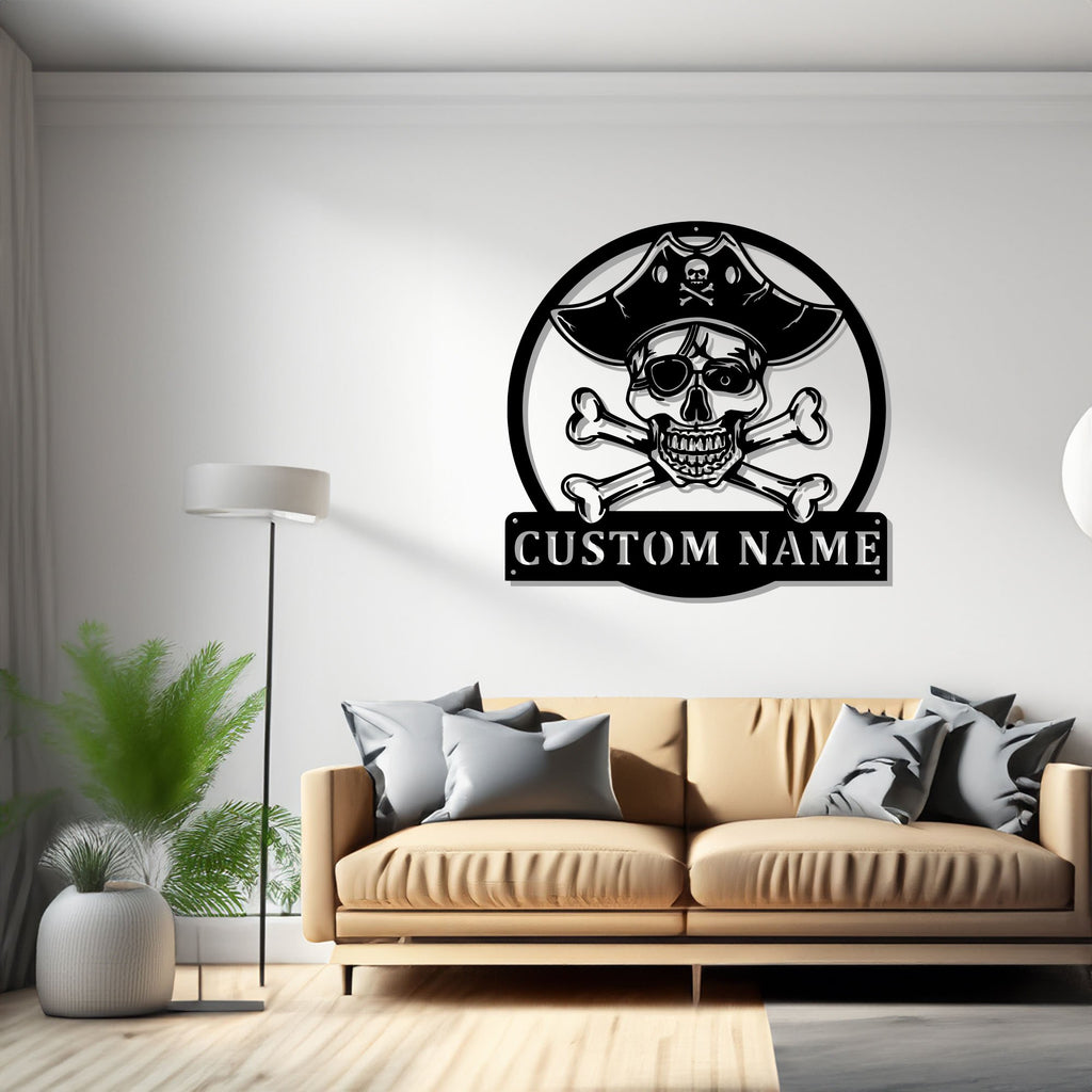 Custom Pirate Sea Gangster Metal Wall Art, Personalized Pirate Sea Name Sign Decoration For Room, Pirate Sea Metal Home Decor, Custom Pirate - 1205837864