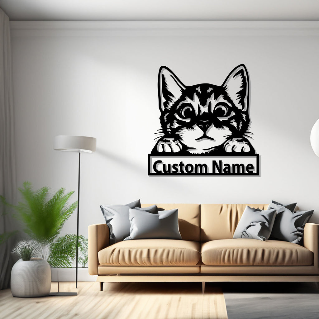 Personalized Cute Cat Metal Sign, Metal Wall Art, Cat Decor, Office Wall Art, Housewarming Outdoor Metal Sign, Gifts Cat Lover