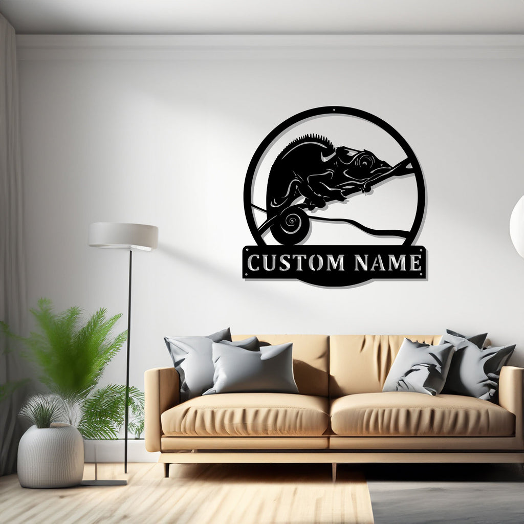 Custom Chameleon Metal Wall Art, Personalized Chameleon Name Sign Decoration For Room, Chameleon Home Decor, Custom Chameleon, Chameleon