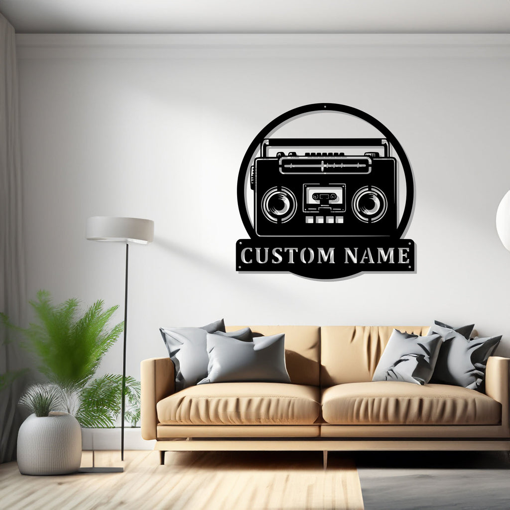 Custom Retro Radio Metal Wall Art, Personalized Radio Name Sign Decoration For Room, Retro Radio Metal Home Decor,Retro Radio