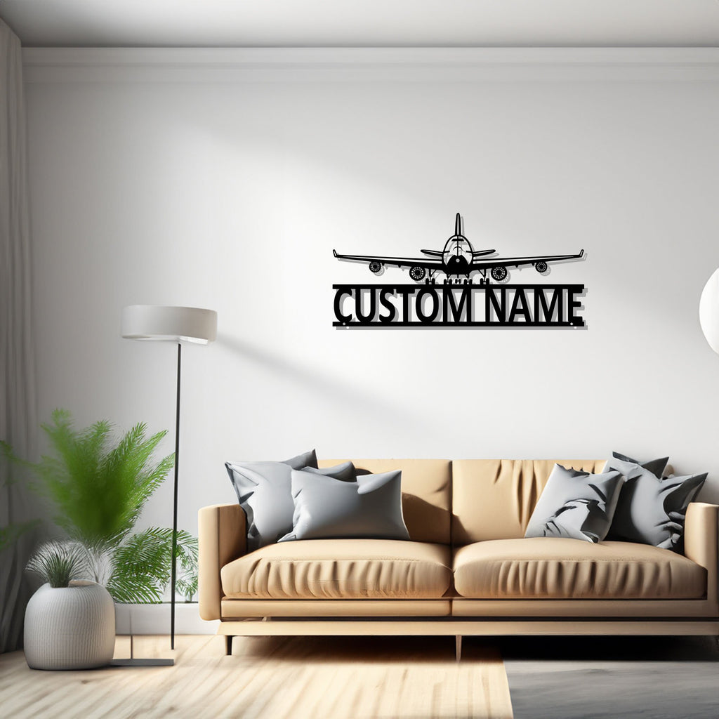 Custom Airplane Metal Wall Art, Personalized Pilot Name Sign Decoration For Room, Airplane Metal, Custom Airplane - 1248795400