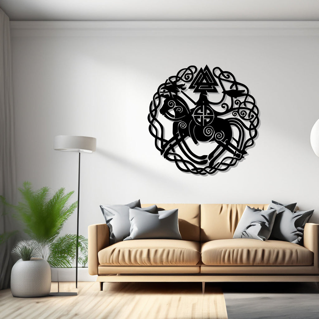 Sleipnir And Odin&#39;s Metal Sign, Sleipnir And Odin&#39;s Metal Wall Art, Sleipnir And Odin&#39;s Metal wall Decor, Sleipnir Odin&#39;s Horse Meatl art