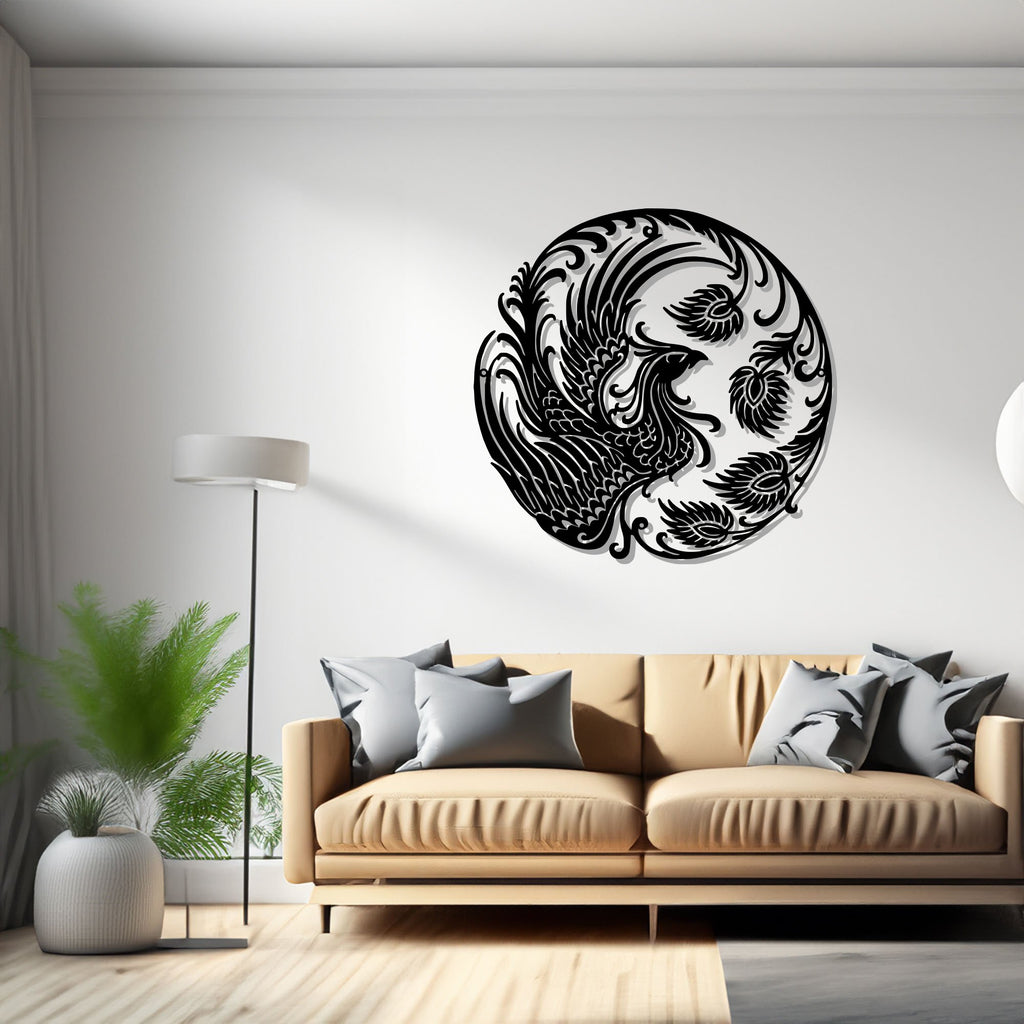 Phoenix Metal Wall Art, Phoenix Sign Decoration For Living Room, Phoenix Metal Home Decor,  Phoenix