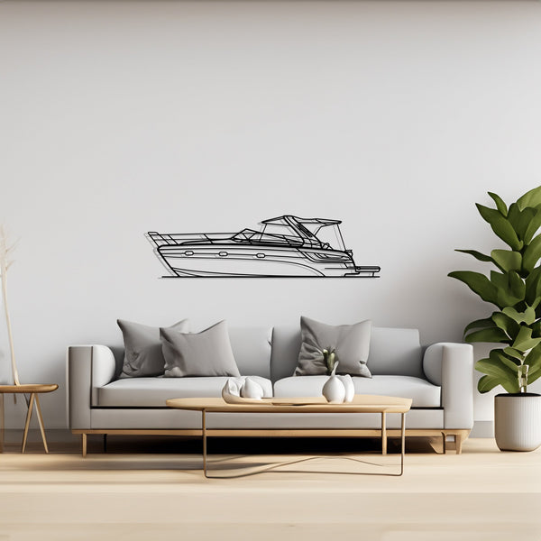 34 Sport Sailboat, Yacht, Speedboat, Silhouette Metal Wall Art