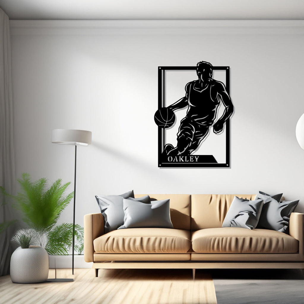 Custom Female Basketball Signage Metal Sign, Personalized Basketball Player Name Sign Decoration, Basketball Metal - 1592601770