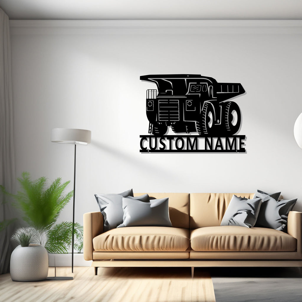 Custom Haul Truck Metal Wall Art, Personalized Haul Truck Name Sign Decoration For Room, Haul Truck Metal - 1497595968
