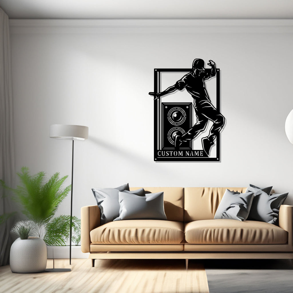 Custom Male Street Dance Signage Metal Wall Art, Personalized Street Dancer Name Sign Decoration, Male Street Dance