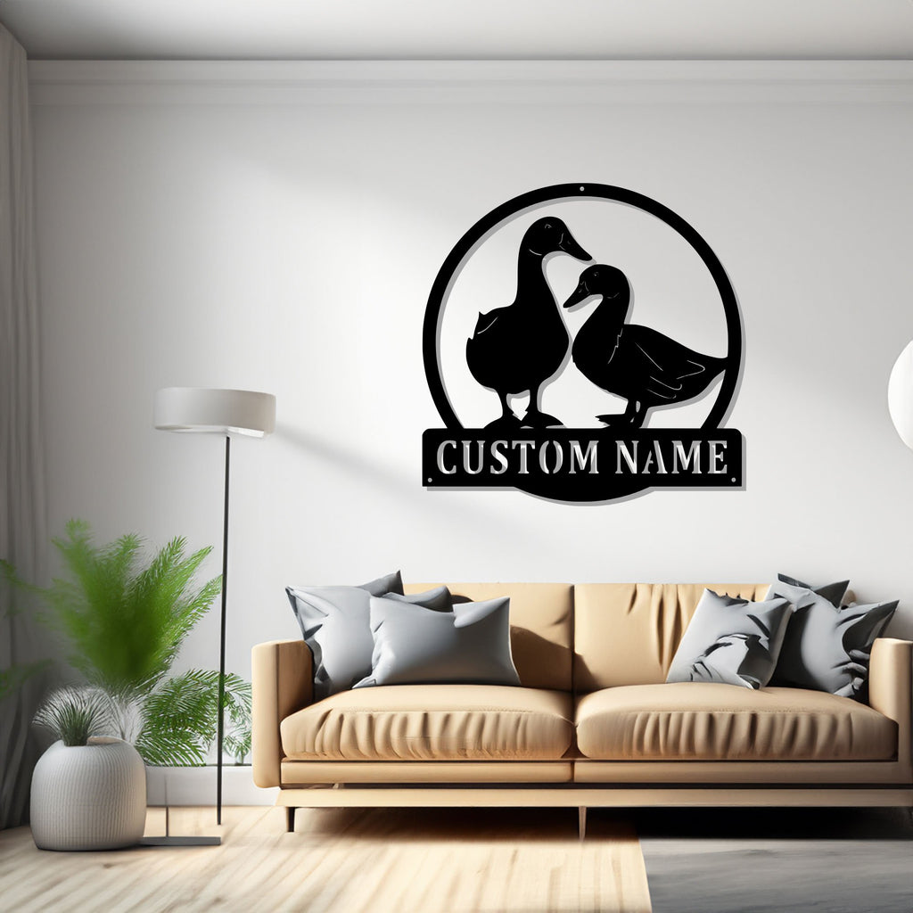 Custom Duck Metal Sign, Personalized Duck Name Sign Decoration For Room, Duck Metal, Custom Duck Name Metal Sign - 1682553491