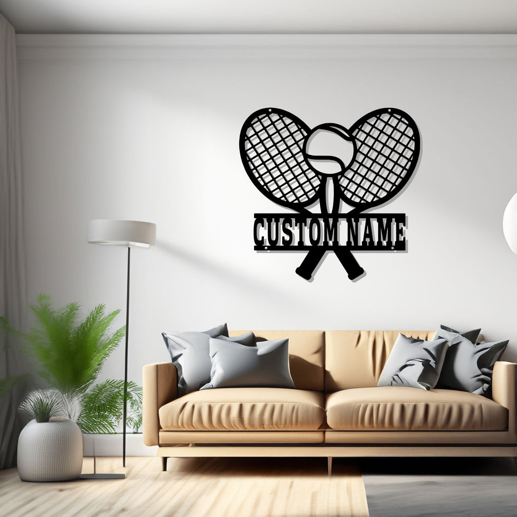 Custom Tennis Metal Wall Art, Personalized Tennis Player Name Sign Decoration For Room, Tennis Ball Metal Decor, Tennis