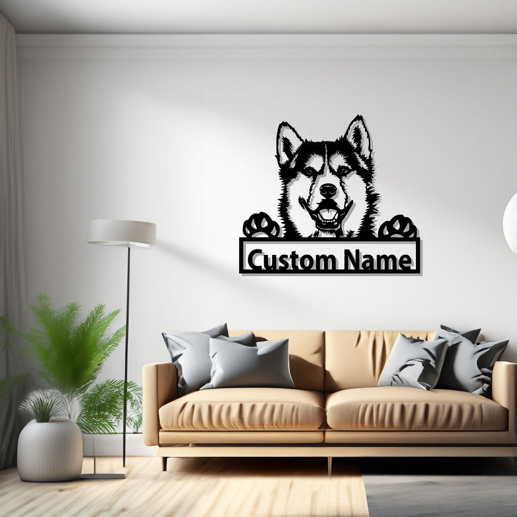 Custom Siberian Husky Metal Wall Art, Personalized Siberian Husky Name Sign Decoration For Dog Room, Siberian Husky Decor