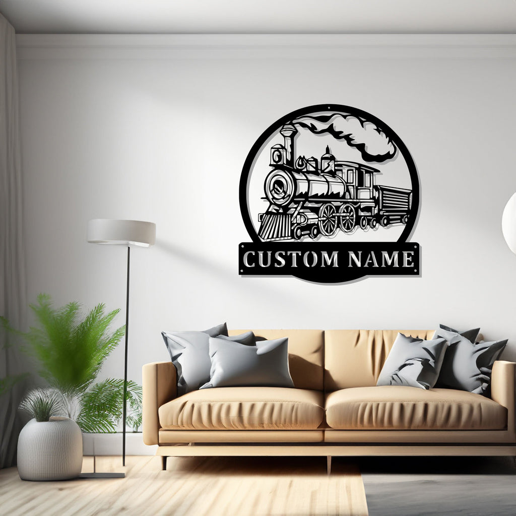 Custom Train Metal Wall Art, Personalized Train Name Sign Decoration For Room, Train Metal Decor, Custom Train Decor