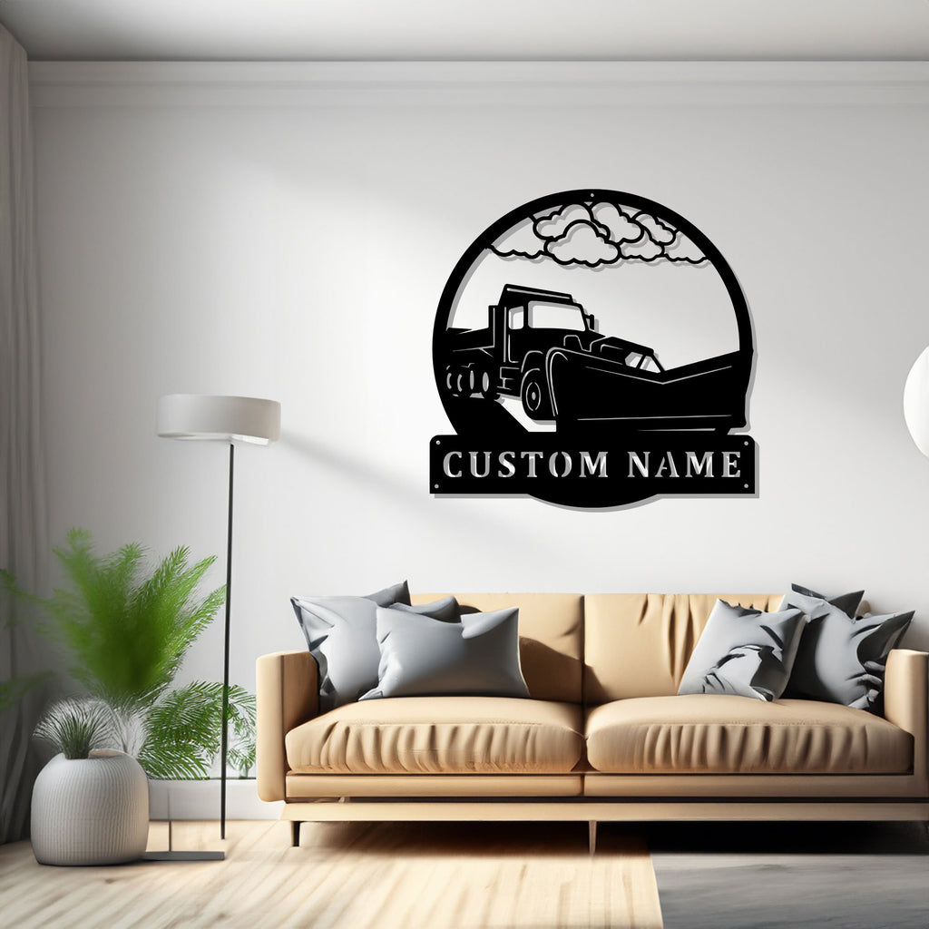 Custom Plow Truck Metal Wall Art, Personalized  Truck Driver Name Sign Decoration For Room, Plow Truck Home Decor. Custom Truck,Trucker Gift