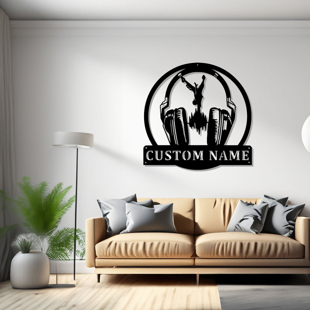 Custom Headphones Hiphop Metal Wall Art, Personalized Hiphop Name Sign Decoration For Room, Hiphop Home Decor, Custom Headphones Hiphop