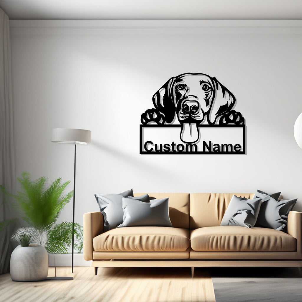 Custom Weimaraner Dog Metal Wall Art, Personalized Weimaraner Name Sign Decoration For Room, Weimaraner Home Decor, Custom Dog, Weimaraner